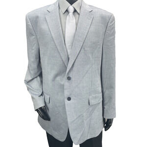 Jos A Bank Men’s 48R Tailored Fit Light Blue Blazer Sport Coat Cotton Wool Blend